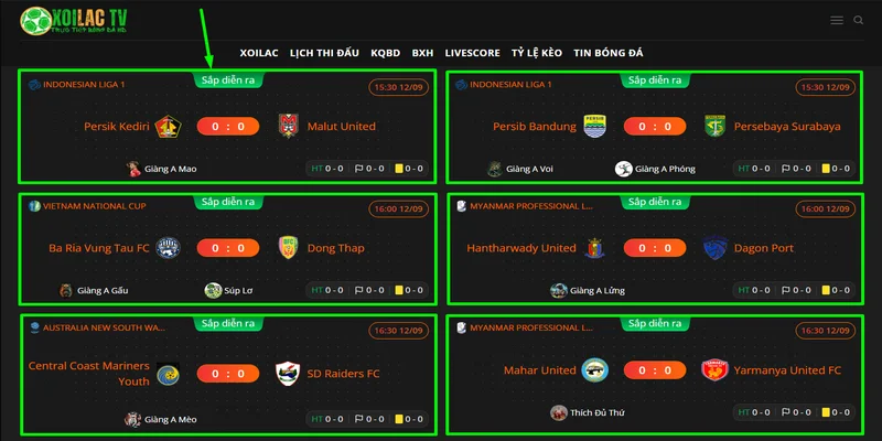 Chỉ cần vào website và chọn trận đấu